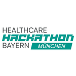 Das Bild zeigt das Logo des „Healthcare Hackathon Bayern München“. Es besteht aus dem Text „Healthcare Hackathon“ in grün und „Bayern München“ in grau darunter, wobei „München“ in einem grünen Feld platziert ist.