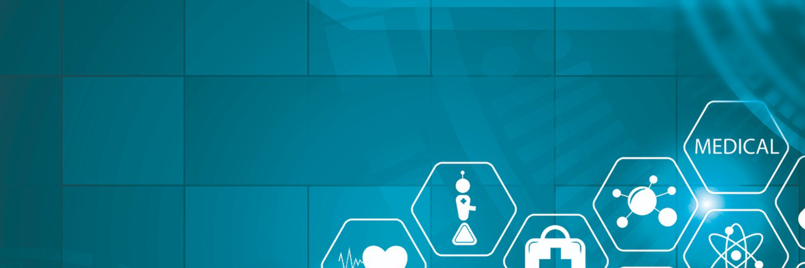 Abstrakter blauer Hintergrund mit weißen Icons darauf