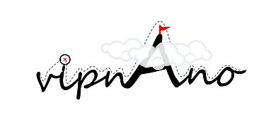 The Logo of vipnAno, wich shows the written word with a big A in the middle.