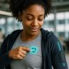 Ein Mann zeigt Kleidung mit eingebetteter Smart-Technology.