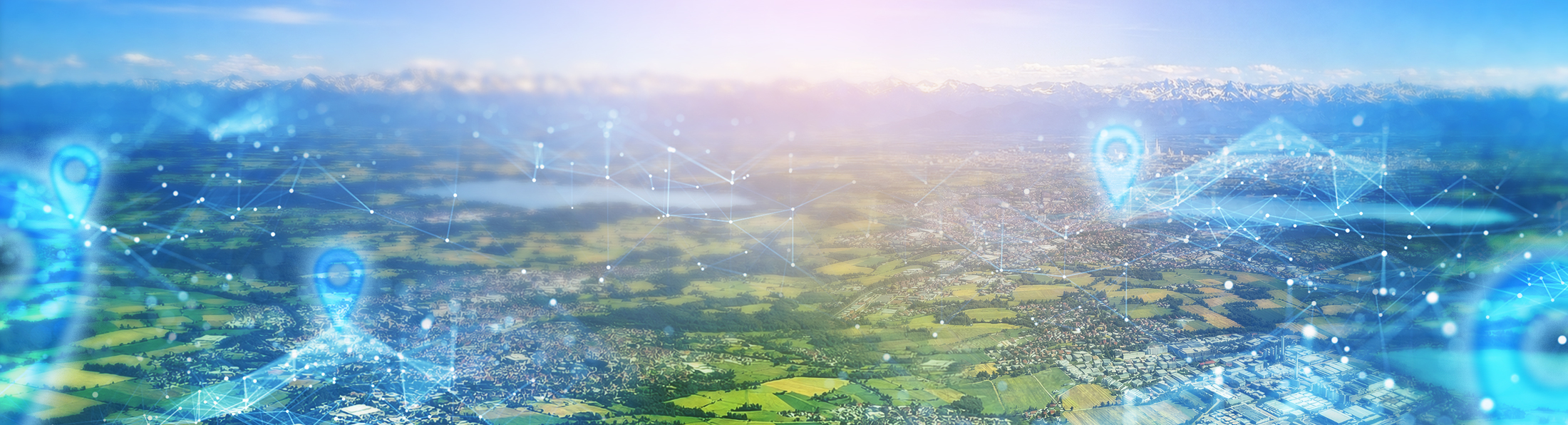 Karte mit Vernetzungen