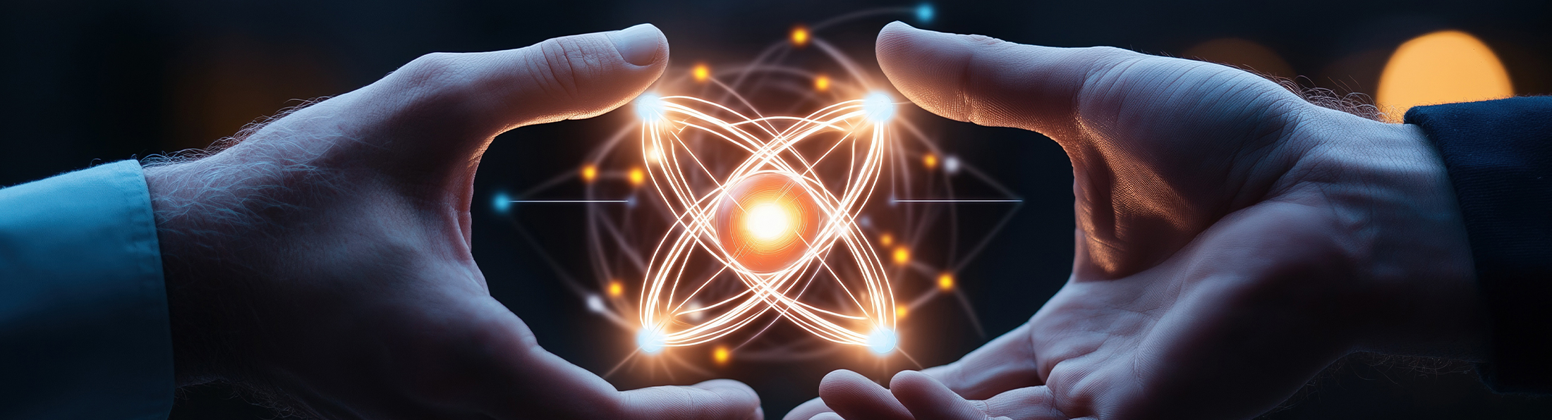 Hände halten Fusionskern