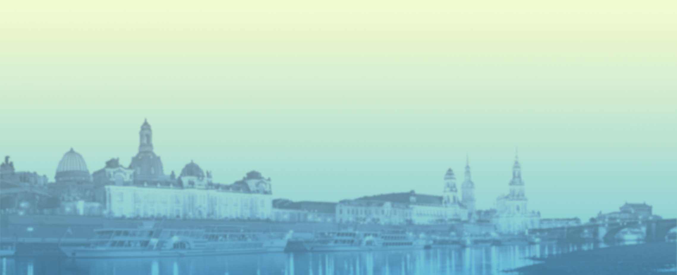 Skyline Dresden in einem gelb zu blau Ambre Effekt